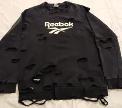 【セール】Reebok ダメージスウェット サイズO ブラック　松村北斗