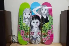 atmos pink × 楳図かずお 美少女 3PSKATE DECKS MIX
