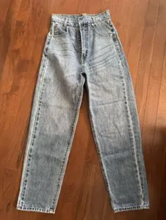 ハイウエストストレートレッグデニムライトブルー