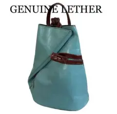 ✨GENUINE LETHER✨イタリア製 本革 2wayリュック【水色】