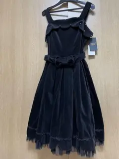 イノセントワールド 別珍スカラップパールJSK 黒 新品タグ付き 自宅保管品