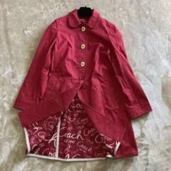 COACH EST.1941 ロングコート ターンロック レッド 裏地総柄