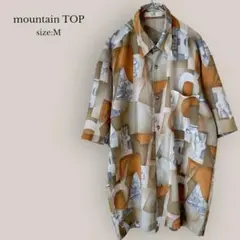 mountain TOP✨美品✨半袖シャツ　メンズ　ヴィンテージ　総柄　レトロ