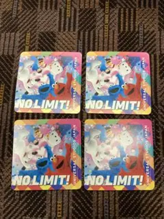 usj スヌーピー　キティ　エルモno Limitシール4枚　USJユニバーサル
