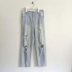 ヘルム　ダメージライトブルージーンズ ハイウエスト