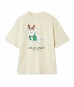 GELATO PIQUE 犬イラスト Tシャツ クリーム サイズ:S-M