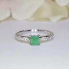 天然 エメラルド ダイヤ リング0.35ct k18 f