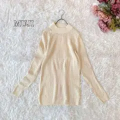 ⚫︎MUJI 無印良品ハイネックリブニットセーター（X L）ウール混　大きい