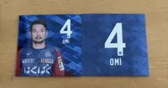 ヴァンフォーレ甲府　プレーヤーホログラムステッカー２枚セット4番山本英臣選手
