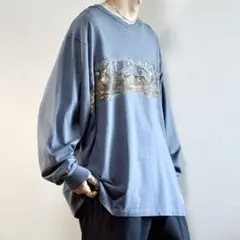 古着 オーバーサイズ アニマル ロンT プリントTシャツ 長袖Tシャツ