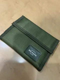 BEAMS 三つ折り財布 オリーブグリーン