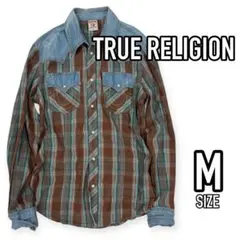 TRUE RELIGION●デニム×コットンサテン ウエスタンシャツ