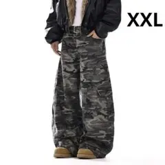 y2kデニムパンツ 迷彩バギーデニム　新品未使用　迷彩デニム　XXL