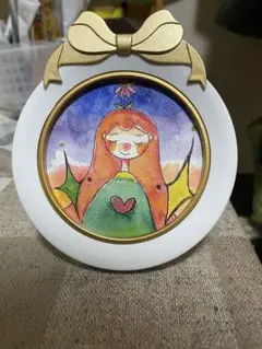 水彩画イラスト フレーム付き　手描き