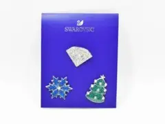 未使用 スワロフスキー クリスマスピンバッチ3点セット