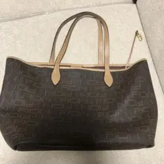 FIONI ブラウン ロゴ ハンドバッグ