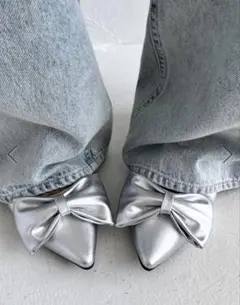 Heather ヘザー　リボンフラットパンプス