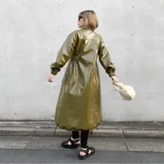 searoomlynnパテントzipperコート オリーブ