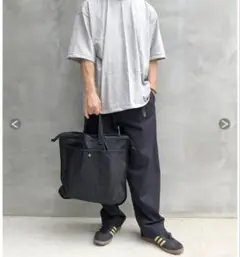 【MHL.】マーガレットハウエル リサイクルナイロンバッグ ブラック　L