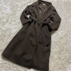 美品 udresser. カシミヤ混 ベルテッド ロングコート ブラウン フリー