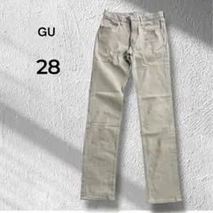 GU◆ストレッチスリムテーパードパンツ　ベージュ サイズ28
