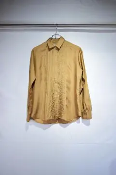 古着　フリルプレーンポリブラウスシャツ　ビンテージ 80s 90s