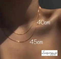 サージカルステンレス スネーク ネックレス 【大人気】1mm 18kコート