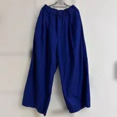 美品　ニコアンド　DRY ワイドイージーパンツ　M 完売色　ブルー
