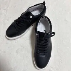Amb レザー 本革 ローカット スニーカー ブラック 約24cm