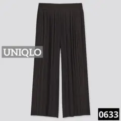 0633 UNIQLO シフォンプリーツスカートパンツ ブラック