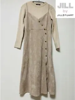 ジルバイジルスチュアート ボタンキャミワンピニットセット ベージュ