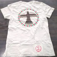 レミレリーフ　ビーズ刺繍　ビンテージ加工Tシャツ　S