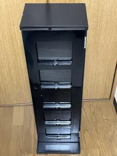 ★山善 ガラス窓 CD タワー 黒 ディスプレイ FCDT-2680 DSG★