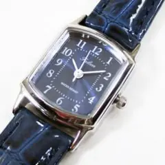 【新品】シチズン CITIZEN Q&Q レディース腕時計 革ベルト ネイビー