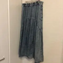 デニムブルー フレアロングスカート 3L