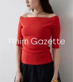 【新品】WhimGazetteオフショルハーフスリーブプルオーバートップス