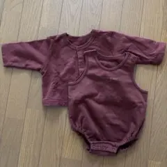 COMME CA DU MODE バーガンディロンパースセット