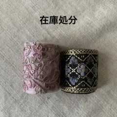 チョコっと在庫処分❗️インド刺繍リボン　ポニーフック　2個セット