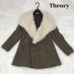 セオリー カシミヤ ラムファー ショートコート S