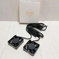 小型ファン4cm 2連 3段階 風量調節 USB扇風機 薄型 パソコン 冷却