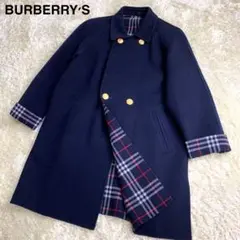 【希少】 バーバリー ノバチェック コート カシミヤ 金ボタン ヴィンテージ