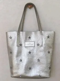 【値下げ】NUR ヌール スター 星柄 本革 レザートートバッグ