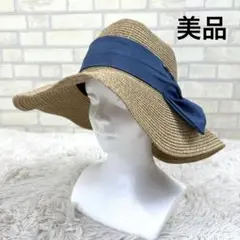 ★美品★麦わら帽子 ブルーリボン