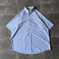 00s L.L.Bean 半袖BDシャツ 3XL相当 無地 ブルー A344