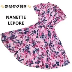 希少 ナネットレポー 花柄 ワンピース リボン インナー付き ピンク