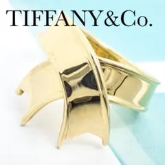 ティファニー TIFFANY K18YG リボン リング 8号 ポーチ付き