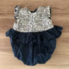 花柄ロンパース フリル付き 70〜80cm