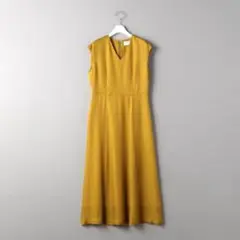 未使用タグ付き　BEAUTY&YOUTH キュプラツイルＶネックドレス　S