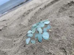 夏のカケラ　緑シーグラス　青シーグラス　茶色シーグラス