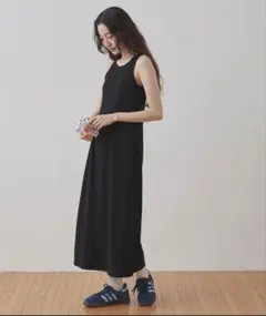 Unblen カップ付き 配色アメスリ タンクトップ ワンピース